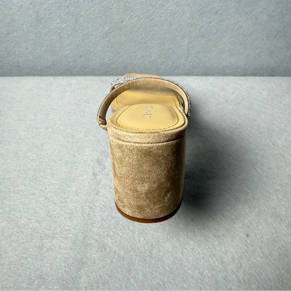 Lisa Vicky Women’s Mood Pavé Block Heel Slide Sandal in Tan and Silver size 7M - Picture 4 of 10